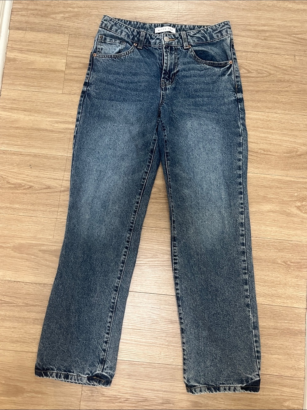 Witty Fox Classic Straight-Leg Jeans in Dark Washed Blue